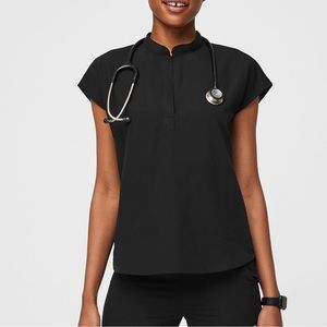 Figs Rafaela Scrub Top - Black XXS